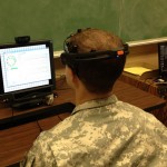 Physiological data collection process for a project. Shows ROTC participant with EEG headset. (image via Alex Proaps)